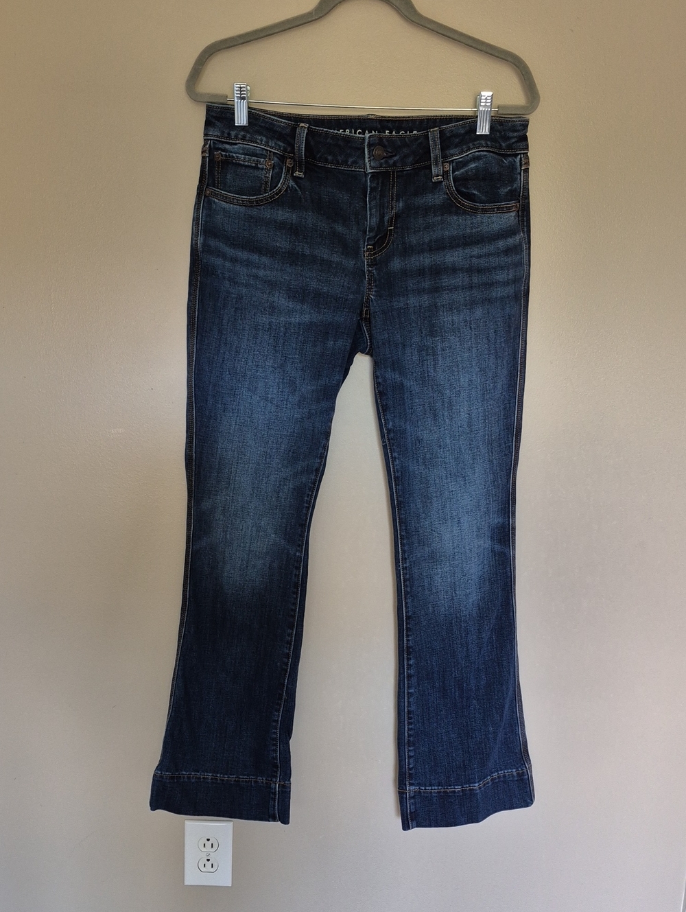 American Eagle Outfitters Low Rise Dark Blue Flare Jeans